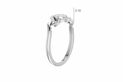 Elegant Twisted Halo Flower Center Diamond