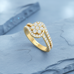 Dual-Row Floral Cluster Halo Diamond