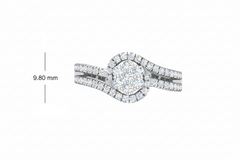 Dual-Row Floral Cluster Halo Diamond