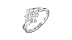 Floral Opulence Verdant Glow Diamond Statement Cluster