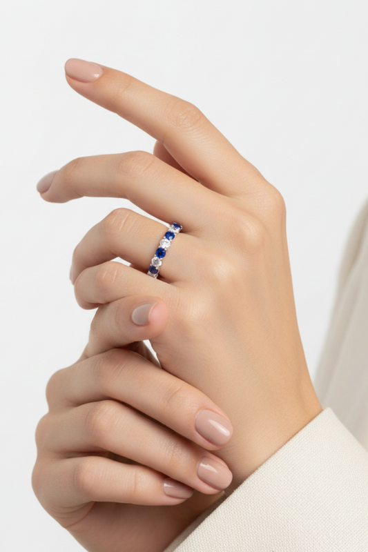 Sapphire With Diamond Ten Stone