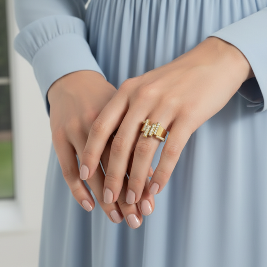 Stepped-Level Linear Accent Rows Diamond
