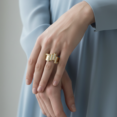 Stepped-Level Linear Accent Rows Diamond
