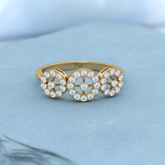 Three-Stone Round Halo Diamond