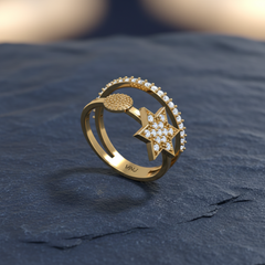 Modern Celestial Galaxy Star Diamond