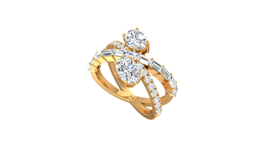 Toi Et Moi Oval Criss Cross Bypass Ring