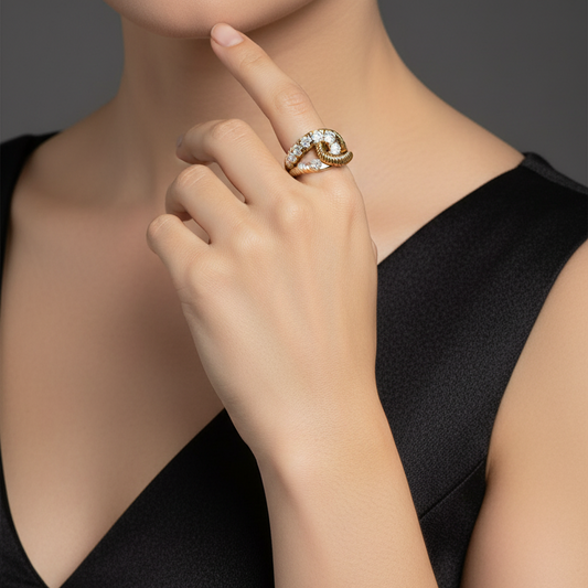 Majestic Rope-Motif X-Crossover Thirteen-Diamond Oversized