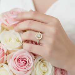 Resplendent Full Halo Diamond Encrusted Solitaire Bridal