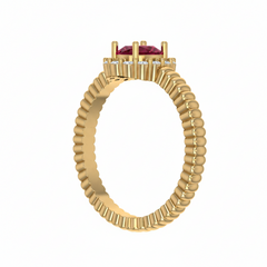 Ruby Oval Halo Rope Shank Engagement Ring