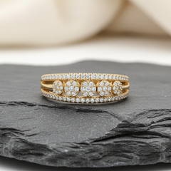 Radiant Flower Diamond Micro Encrusted Botanical Sculptural