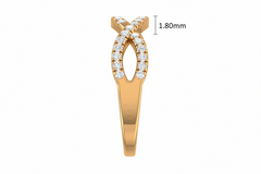 Flowing Diamond Infinity Loop Band | Sculpted Eternal Twist Pavé Elegance