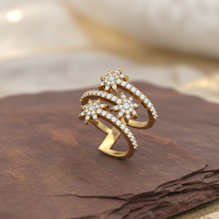 Opulent Garden Bloom Cluster Encrusted Romantic Wrap Statement