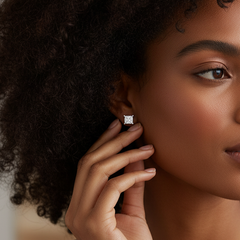 0.85 ctw Princess Lab Grown Studs