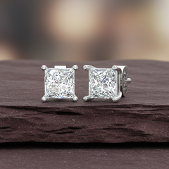 1.25 ctw Princess Lab Grown Studs