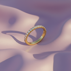 4 Prong Radiant Arc Encrusted Understated Half-Eternity