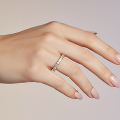 4 Prong Radiant Arc Encrusted Understated Half-Eternity