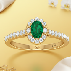Precious Oval Emerald Natural Diamond Bespoke Signature