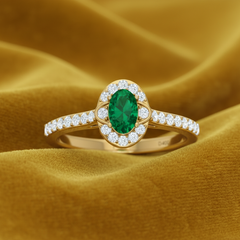Precious Oval Emerald Natural Diamond Bespoke Signature
