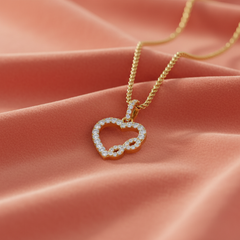 Symbolic Natural Diamond Infinity Heart