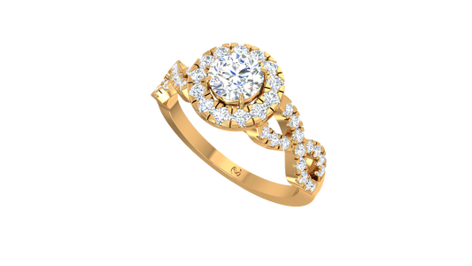 Round Halo Infinity Twist Pavé Ring