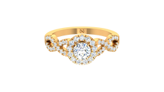 Round Halo Infinity Twist Pavé Ring