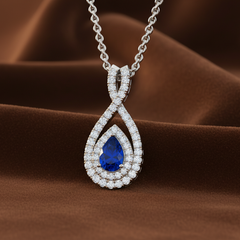 Precious Pear Sapphire DiamondJewelled Floating