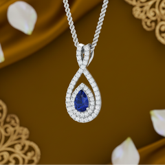 Precious Pear Sapphire DiamondJewelled Floating