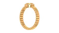 Bezel Halo Ribbed Band