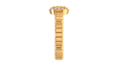 Bezel Halo Ribbed Band