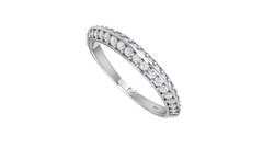 Double-Row Diamond Knife-Edge Eternity Band Ring