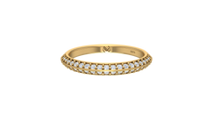 Double-Row Diamond Knife-Edge Eternity Band Ring