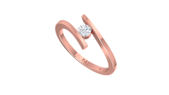Floating Round Solitaire Open Bypass Ring