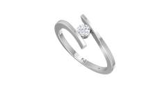 Floating Round Solitaire Open Bypass Ring