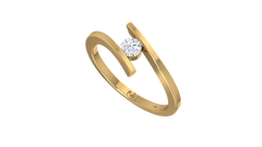 Floating Round Solitaire Open Bypass Ring