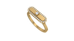 Move-Style Oval Halo Diamond Ring