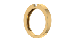 Tension-Set Round Lab Grown Diamond Flat Court Solitaire Ring