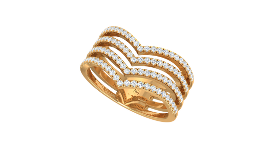 Five Row Pave Chevron Band