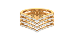 Five Row Pave Chevron Band