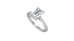 Emerald Solitaire Tapered Shank Lab Grown Diamond
