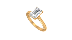 Emerald Solitaire Tapered Shank Lab Grown Diamond
