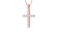 Graduating Lab Grown Diamond Cross Pendant - P734A