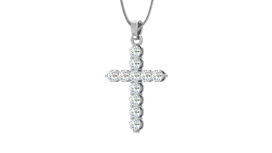 Graduating Lab Grown Diamond Cross Pendant - P734A
