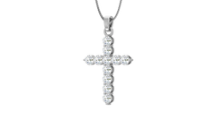Graduating Lab Grown Diamond Cross Pendant - P734A