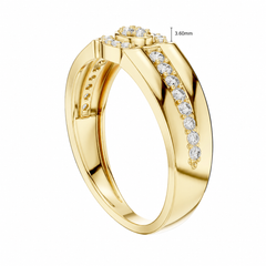 Premium Raised-Halo Geometric Diamond