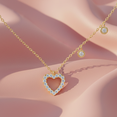 Open Heart with Bezel-Set Diamond