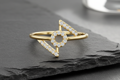 Diamond Crest Stackable Fluid Organic Silhouette