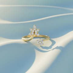 Dual-Flower Open Silhouette DIamond
