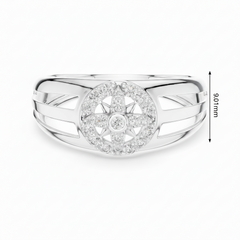 Split-Shank Diamond Open Airy Medallion Romantic Halo Delicate