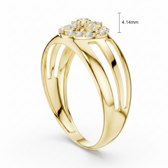 Split-Shank Diamond Open Airy Medallion Romantic Halo Delicate