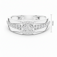 Premium Raised-Halo Geometric Diamond